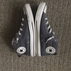 grey/ gray high top converse